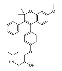 1-[4-(7-methoxy-2,2-dimethyl-3-phenylchromen-4-yl)phenoxy]-3-(propan-2-ylamino)propan-2-ol Structure