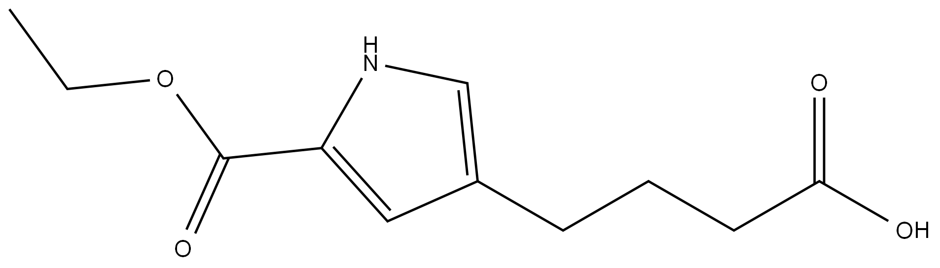 4-[5-(乙氧基羰基)-3-吡咯基]丁酸结构式