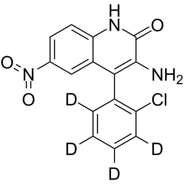 3-Amino-4-(2-chlorophenyl)-6-nitroquinolin-2(1H)-one-d4结构式