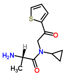 N-Cyclopropyl-N-[2-oxo-2-(2-thienyl)ethyl]alaninamide结构式