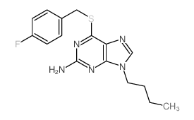 9H-Purin-2-amine,9-butyl-6-[[(4-fluorophenyl)methyl]thio]- Structure