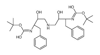 tert-butyl N-[(2S,3R)-3-hydroxy-4-[[(2R,3S)-2-hydroxy-3-[(2-methylpropan-2-yl)oxycarbonylamino]-4-phenylbutyl]amino]-1-phenylbutan-2-yl]carbamate结构式