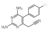 2-[2,6-diamino-5-(4-chlorophenyl)pyrimidin-4-yl]acetonitrile structure