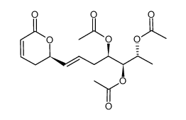 (6R)-5,6-dihydro-6-[(1E,4R,5R,6R)-4,5,6-tris(acetyloxy)hept-1-en-1-yl]-2H-pyran-2-one结构式