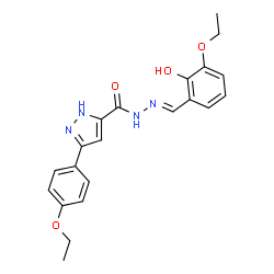 N'-[(E)-(3-ethoxy-2-hydroxyphenyl)methylidene]-3-(4-ethoxyphenyl)-1H-pyrazole-5-carbohydrazide Structure