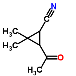 Cyclopropanecarbonitrile, 3-acetyl-2,2-dimethyl- (9CI) structure