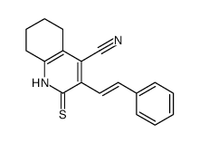 4-Quinolinecarbonitrile,1,2,5,6,7,8-hexahydro-3-(2-phenylethenyl)-2-thioxo-结构式