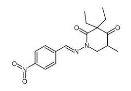 3,3-diethyl-5-methyl-1-[(4-nitrophenyl)methylideneamino]piperidine-2,4-dione Structure