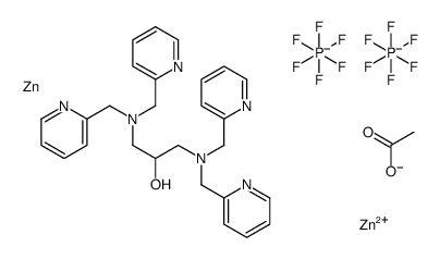 zinc,1,3-bis[bis(pyridin-2-ylmethyl)amino]propan-2-ol,zinc,acetate,dihexafluorophosphate Structure