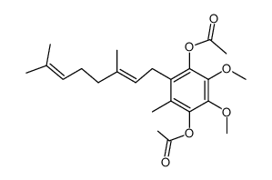 Acetic acid 4-acetoxy-2-((E)-3,7-dimethyl-octa-2,6-dienyl)-5,6-dimethoxy-3-methyl-phenyl ester结构式