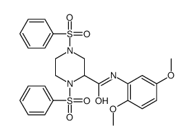 1,4-bis(benzenesulfonyl)-N-(2,5-dimethoxyphenyl)piperazine-2-carboxamide Structure