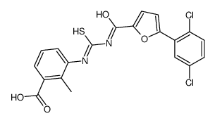 3-[[[[[5-(2,5-DICHLOROPHENYL)-2-FURANYL]CARBONYL]AMINO]THIOXOMETHYL]AMINO]-2-METHYL-BENZOIC ACID Structure