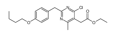 2-((4-Butoxyphenyl)methyl)-4-chloro-6-methy-5-pyrimidineacetic acid et hyl ester结构式