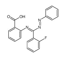 2-[[(2-fluorophenyl)-phenyldiazenylmethylidene]amino]benzoic acid结构式