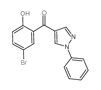 (5-溴-2-羟基苯基)-(1-苯基-1H-吡唑-4-基)酮图片