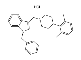 1-benzyl-3-[4-(2,6-dimethyl-phenyl)-piperidin-1-ylmethyl]-1H-indole hydrochloride Structure