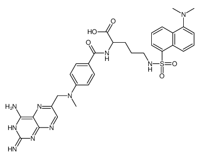 N-alpha-(4-amino-4-deoxy-N(10)-methylpteroyl)-N(delta)-(5-(N,N-dimethylamino)-1-naphthalenesulfonyl)ornithine Structure