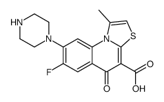 5H-Thiazolo(3,2-a)quinoline-4-carboxylic acid, 7-fluoro-1-methyl-5-oxo-8-(1-piperazinyl)-, hydrate (2:1)结构式