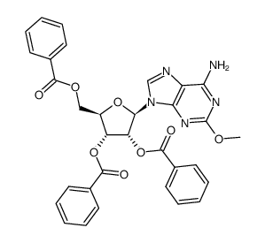 9-(2',3',5'-tri-O-benzoyl-β-D-ribofuranosyl)-2-methoxyadenine Structure