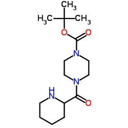 4-[(PIPERIDIN-2-YL)CARBONYL]PIPERAZINE-1-CARBOXYLIC ACID TERT-BUTYL ESTER结构式