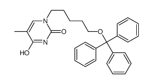 5-methyl-1-(5-trityloxypentyl)pyrimidine-2,4-dione结构式