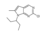 2-chloro-6-methyl-7-pentan-3-ylpyrrolo[2,3-d]pyrimidine结构式