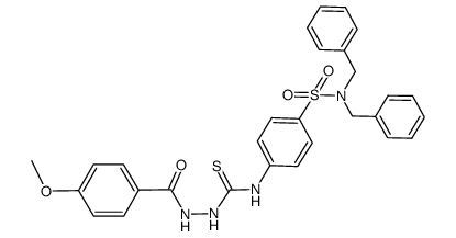 1-(4-methoxybenzoyl)-4-(4-N,N-dibenzylaminosulfonylphenyl)thiosemicarbazide Structure