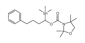 4-phenyl-1-(trimethylstannanyl)butyl 2,2,4,4-tetramethyl-1,3-oxazolidine-3-carboxylate结构式