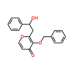 3-(Benzyloxy)-2-(2-hydroxy-2-phenylethyl)-4H-pyran-4-one结构式