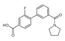 3-fluoro-4-[3-(pyrrolidine-1-carbonyl)phenyl]benzoic acid结构式