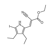 ethyl 2-cyano-3-(3,4-diethyl-5-iodo-1H-pyrrol-2-yl)acrylate Structure