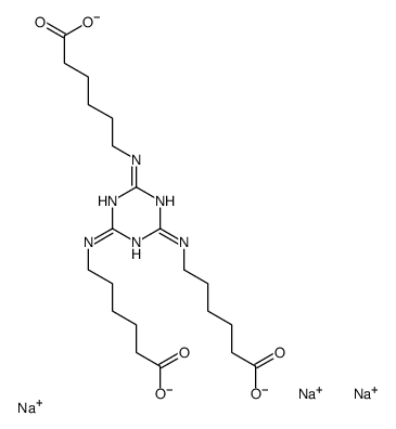 trisodium,6-[[4,6-bis(5-carboxylatopentylamino)-1,3,5-triazin-2-yl]amino]hexanoate Structure