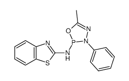 2-(2-benzthiazolylamido)-3-phenyl-5-methyl-1,3,4,2-oxadiazaphospholine结构式