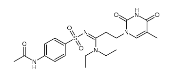 N1,N1-diethyl-N2-(4-acetoamidobenzene-1-sulfonyl)-3-(5-methyl-2,4-dioxo-3,4-dihydropyrimidin-1(2H)-yl)-propanamidine Structure