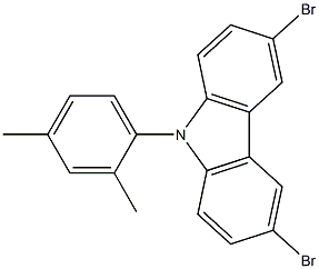 3,6-二溴-9-(2,4-二甲基苯基)-9H-咔唑结构式