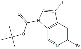 5-Bromo-3-iodo-pyrrolo[2,3-c]pyridine-1-carboxylic acid tert-butyl ester Structure