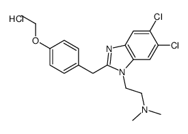 2-[5,6-dichloro-2-[(4-ethoxyphenyl)methyl]benzimidazol-1-yl]ethyl-dimethylazanium,chloride Structure