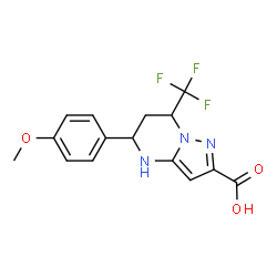 5-(4-METHOXYPHENYL)-7-TRIFLUOROMETHYL-4,5,6,7-TETRAHYDROPYRAZOLO[1,5-A]PYRIMIDINE-2-CARBOXYLIC ACID Structure