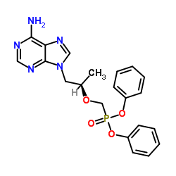 Diphenyl ({[(2R)-1-(6-amino-9H-purin-9-yl)-2-propanyl]oxy}methyl)phosphonate structure