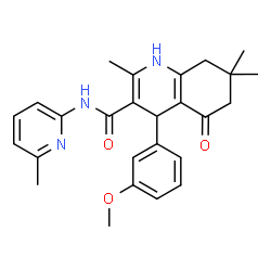 4-(3-methoxyphenyl)-2,7,7-trimethyl-N-(6-methyl-2-pyridinyl)-5-oxo-1,4,5,6,7,8-hexahydro-3-quinolinecarboxamide Structure