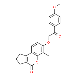 7-[2-(4-methoxyphenyl)-2-oxoethoxy]-6-methyl-2,3-dihydro-1H-cyclopenta[c]chromen-4-one Structure