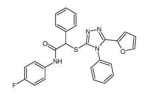 N-(4-fluorophenyl)-2-[[5-(furan-2-yl)-4-phenyl-1,2,4-triazol-3-yl]sulfanyl]-2-phenylacetamide Structure