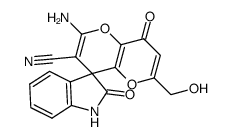 2'-amino-6'-(hydroxymethyl)-2,8'-dioxo-8'H-spiro[indoline-3,4'-pyrano[3,2-b]pyran]-3'-carbonitrile Structure