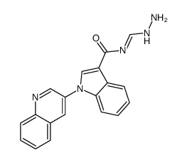 N-(hydrazinylmethylidene)-1-quinolin-3-ylindole-3-carboxamide结构式