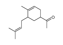 1-[4-methyl-5-(3-methyl-2-butenyl)-3-cyclohexen-1-yl]ethan-1-one Structure