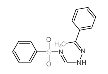 N-(benzenesulfonyl)-N-(1-phenylethylideneamino)methanimidamide structure