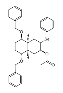 7α-acetoxy-1β,4α-bis(benzyloxy)-6β-(phenylselenyl)-4aβ,8aα-decahydronaphthalene结构式