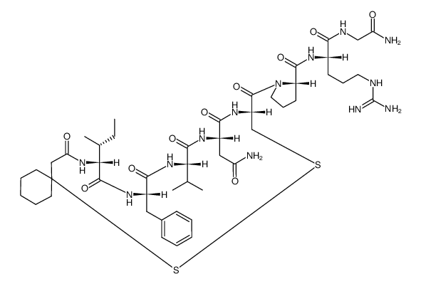 argipressin, (1-mercaptocyclohexaneacetic acid)(1)-Ile(2)-Val(4)-结构式