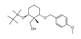 [(1S,2S,6S)-2-(tert-butyldimethylsilanyloxy)-6-(4-methoxybenzyloxy)-1-methyl-cyclohexyl]methanol Structure