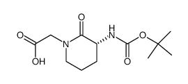 (R)-2-(3-(叔丁氧基羰基氨基)-2-氧代哌啶-1-基)乙酸结构式